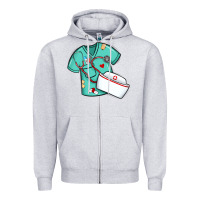 Heather Grey custom name nurse scrubs   font easter risen Zipper Hoodie - MaliasSmallBusiness