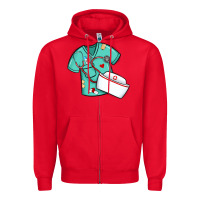 Red custom name nurse scrubs   font easter risen Zipper Hoodie - MaliasSmallBusiness