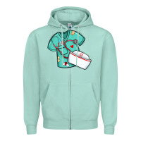 Seafoam custom name nurse scrubs   font easter risen Zipper Hoodie - MaliasSmallBusiness