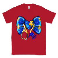 Red Down Syndrome Ribbon Classic Tee - CowhideDigitalArt