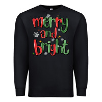 Black merry and bright Premium Sweatshirt - MaliasSmallBusiness