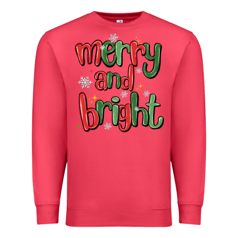 Merry And Bright Premium Sweatshirt by MaliasSmallBusiness | Teevron