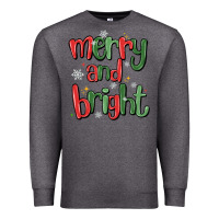 Charcoal Heather merry and bright Premium Sweatshirt - MaliasSmallBusiness