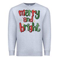 Heather Grey merry and bright Premium Sweatshirt - MaliasSmallBusiness