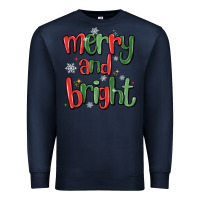 Navy merry and bright Premium Sweatshirt - MaliasSmallBusiness
