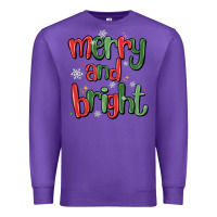 Purple merry and bright Premium Sweatshirt - MaliasSmallBusiness
