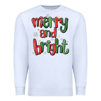 White merry and bright Premium Sweatshirt - MaliasSmallBusiness