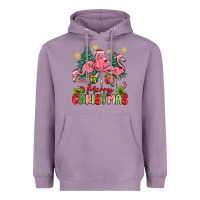 Lavender merry christmas flamingos Heavyweight Hoodie - MaliasSmallBusiness