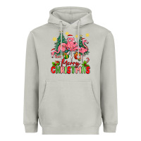 Moon Dust merry christmas flamingos Heavyweight Hoodie - MaliasSmallBusiness