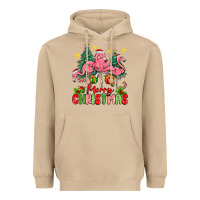 Mushroom merry christmas flamingos Heavyweight Hoodie - MaliasSmallBusiness
