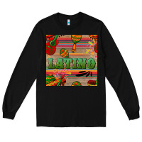 Black latino seamless pattern Long Sleeve Tee - BundleAndBundleShop