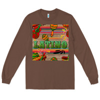 Chestnut latino seamless pattern Long Sleeve Tee - BundleAndBundleShop