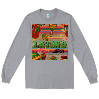 Heather Grey latino seamless pattern Long Sleeve Tee - BundleAndBundleShop