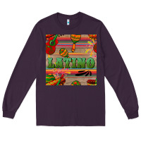 Plum latino seamless pattern Long Sleeve Tee - BundleAndBundleShop