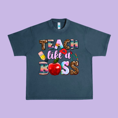 Teach Like A Boss Urban Heavy Tee Designed By Adodesignshop