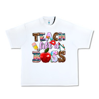 White teach like a boss Urban Heavy Tee - AdoDesignShop