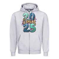 Heather Grey senior 2025 Zipper Hoodie - MaliasSmallBusiness