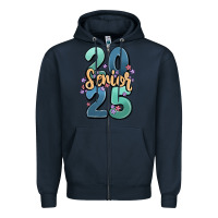 Navy senior 2025 Zipper Hoodie - MaliasSmallBusiness