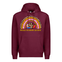 Burgundy back to school rainbow hello fourth grade Premium Hoodie - AdoDesignShop