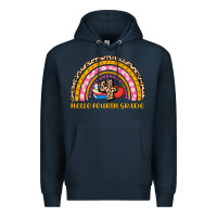 Navy back to school rainbow hello fourth grade Premium Hoodie - AdoDesignShop
