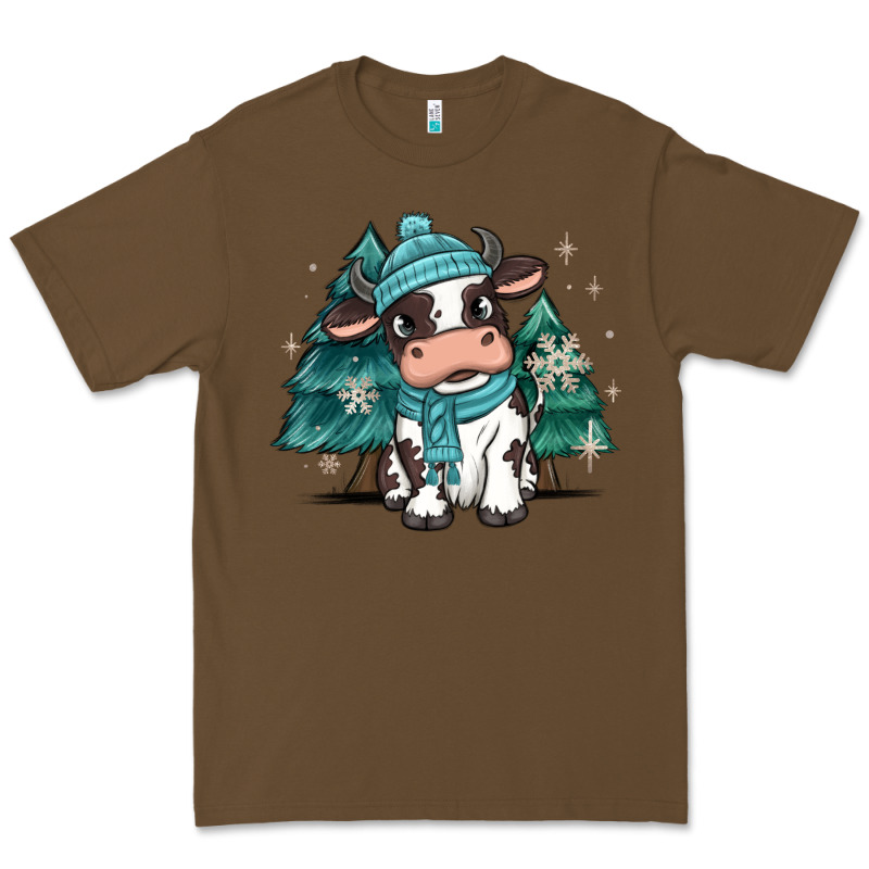 Winter I'm Udderly Freezing Baby Cow Premium Tee by MaliasSmallBusiness | Teevron