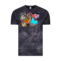 Cloud Black western leopard  racing  hearts Vintage Tee - AdoDesignShop