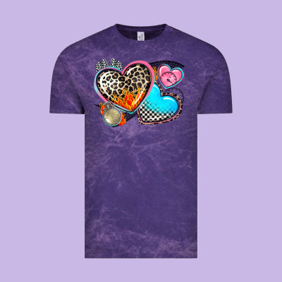 Western Leopard  Racing  Hearts Vintage Tee Designed By Adodesignshop