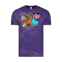 Cloud Purple western leopard  racing  hearts Vintage Tee - AdoDesignShop