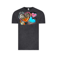 Vintage Black western leopard  racing  hearts Vintage Tee - AdoDesignShop