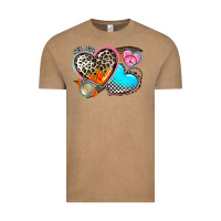 Vintage Coffee western leopard  racing  hearts Vintage Tee - AdoDesignShop