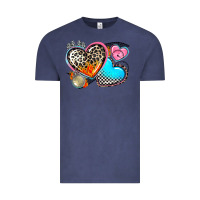 Vintage Denim western leopard  racing  hearts Vintage Tee - AdoDesignShop