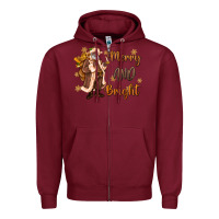 Burgundy merry and bright black santa Zipper Hoodie - MaliasSmallBusiness