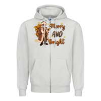 Dove Grey merry and bright black santa Zipper Hoodie - MaliasSmallBusiness