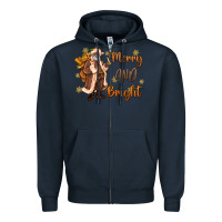 Navy merry and bright black santa Zipper Hoodie - MaliasSmallBusiness
