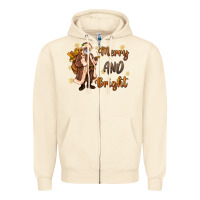 Sandshell merry and bright black santa Zipper Hoodie - MaliasSmallBusiness