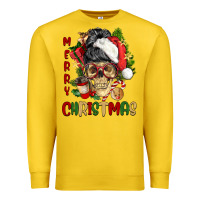Lemon Merry Christmas skeleton messy bun Premium Sweatshirt - NancyCooperArtShop