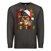 Smoke Merry Christmas skeleton messy bun Premium Sweatshirt - NancyCooperArtShop