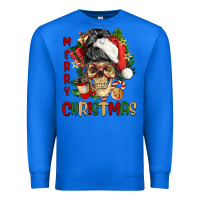 True Royal Merry Christmas skeleton messy bun Premium Sweatshirt - NancyCooperArtShop