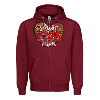 Burgundy senior 2025 mom football Zipper Hoodie - MaliasSmallBusiness