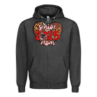 Charcoal Heather senior 2025 mom football Zipper Hoodie - MaliasSmallBusiness