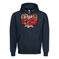 Navy senior 2025 mom football Zipper Hoodie - MaliasSmallBusiness