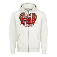 Oatmeal Heather senior 2025 mom football Zipper Hoodie - MaliasSmallBusiness