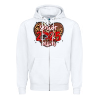 White senior 2025 mom football Zipper Hoodie - MaliasSmallBusiness