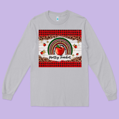 Merry Teacher Long Sleeve Tee Designed By Adodesignshop