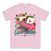 Bubblegum Pink love letter with typewriter Classic Tee - AdoDesignShop