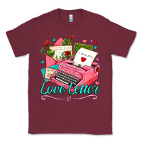 Burgundy love letter with typewriter Classic Tee - AdoDesignShop