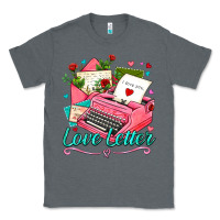Charcoal Heather love letter with typewriter Classic Tee - AdoDesignShop