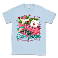 Dusty Blue love letter with typewriter Classic Tee - AdoDesignShop