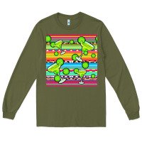 Army Green margarita serape seamless pattern Long Sleeve Tee - BundleAndBundleShop