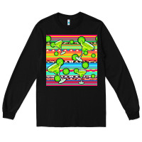 Black margarita serape seamless pattern Long Sleeve Tee - BundleAndBundleShop